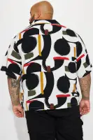 Over The Top Cuban Shirt(Off  White/combo,S)