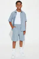 Mini Bahamas Resort Linen Shorts(Blue,4)