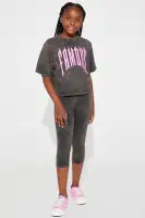 Mini Infamous Washed Capri Set(Charcoal,4/5)