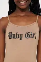 Mini Baby Girl Tank Jumpsuit(Mocha,4/5)