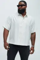 Blexy Pleated Shirt(White,S)