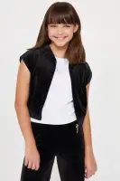 Mini OG Soft Velour Zip Up Pant Set(Black,4/5)