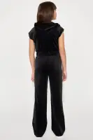 Mini OG Soft Velour Zip Up Pant Set(Black,4/5)