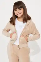 Mini OG Trendsetter Velour Zip Up Pant Set(Sand,4/5)