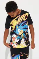 Mini Too Fast Sonic Tee Jogger Set(Black,4/5)