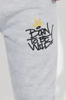 Mini Graffiti Fleece Jogger Set(Black/Grey,4)