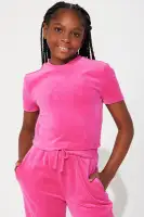 Mini OG Trendsetter Velour Baby Tee Set(Bubblegum Pink,4/5)
