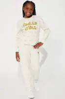 Mini Queen Vibes Fleece Matching Pant Set