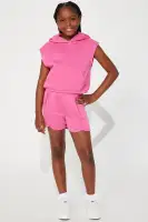 Mini See You At The Field Fleece Short Set(Fuchsia,4/5)