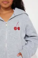 Mini Cherry Taste Fleece Short Set(Heather Grey,4/5)