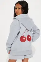 Mini Cherry Taste Fleece Short Set(Heather Grey,4/5)
