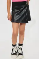 Mini Always Good Faux Leather Skort(Black,4)