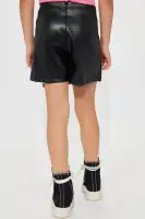 Mini Always Good Faux Leather Skort(Black,4)