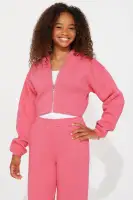 Mini On The Go Fleece Pant Set(Pink,4)