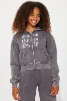 Mini Good Vibes Washed Wide Leg Sweatpant Set(Grey/combo,4)