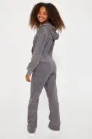 Mini Good Vibes Washed Wide Leg Sweatpant Set(Grey/combo,4)