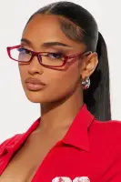 Beauty And Brains Blue Light Glasses(Red,OS)