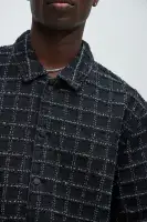 Saturday Morning Distressed Denim Shirt(Black,S)