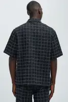 Saturday Morning Distressed Denim Shirt(Black,S)