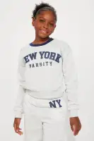Mini New York Forever Fleece Pant Set(Heather Grey,6/6X)