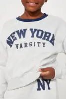 Mini New York Forever Fleece Pant Set(Heather Grey,6/6X)
