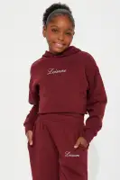 Mini Life Of Leisure Fleece Pant Set(Burgundy,4/5)
