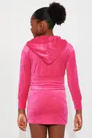 Mini Check Up On It Velour Skirt Set(Pink,XS)
