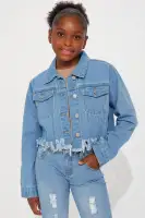 Mini Marley Denim Jean & Jacket Set(Medium Wash,7/8)