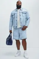 Kenneth Relaxed Denim Shorts(Light Wash,30)