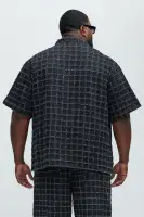 Saturday Morning Distressed Denim Shirt(Black,S)