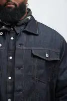 Collin Raw Denim Trucker Jacket(Indigo,S)