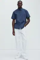 Ryland Short Sleeve Button Up Shirt(Navy,S)