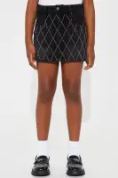 Mini Gals Night Embellished Denim Mini Skirt