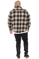 On The Boulevard Long Sleeve Flannel Shirt(Khaki/combo,S)