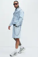 Kenneth Relaxed Denim Shorts(Light Wash,30)