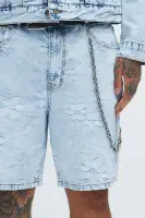 Kenneth Relaxed Denim Shorts(Light Wash,30)