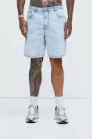 Kenneth Relaxed Denim Shorts(Light Wash,30)
