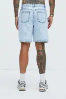 Kenneth Relaxed Denim Shorts(Light Wash,30)
