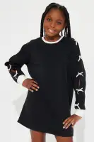 Mini Always Pretty Long Sleeve Bow Mini Dress(Black,4/5)