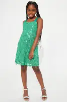 Mini Shimmer All Night Mini Dress(Emerald,7)