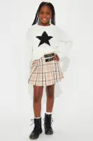 Mini Not Today Pleated Mini Skirt(Brown/combo,4/5)
