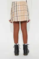 Mini Not Today Pleated Mini Skirt(Brown/combo,4/5)