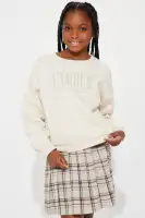 Mini L'Amour Vibes Pullover Sweatshirt and Skirt Set