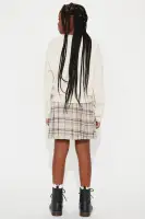 Mini L'Amour Vibes Pullover Sweatshirt and Skirt Set(Oatmeal,4/5)