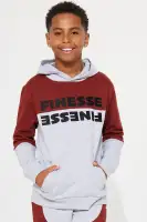 Mini Finesse At It's Finest Fleece Jogger Set(Burgundy,4/5)