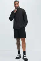 Ivy League Dress Shirt(Black,S)