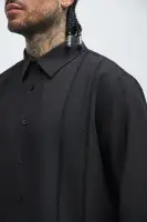 Ivy League Dress Shirt(Black,S)
