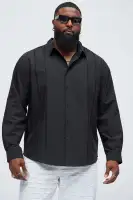 Ivy League Dress Shirt(Black,S)