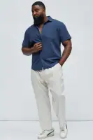 Ryland Short Sleeve Button Up Shirt(Navy,S)