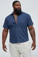 Ryland Short Sleeve Button Up Shirt(Navy,S)